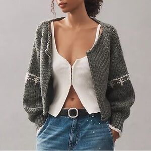 NWT Size M -Anthro Chunky Knit Snake Serpent Cardigan Sweater (NWT US$ 168)